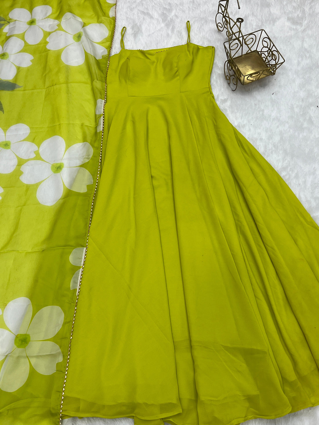Chic Georgette Gown With Dupatta