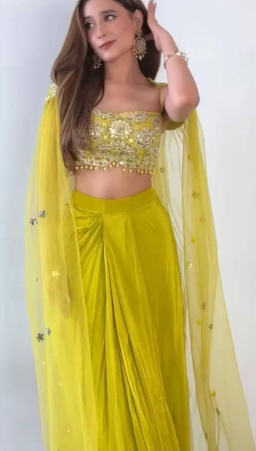 Elegant Designer Dhoti Set with Embroidered Shrug – Wedding & Festive Wear! ✨💃