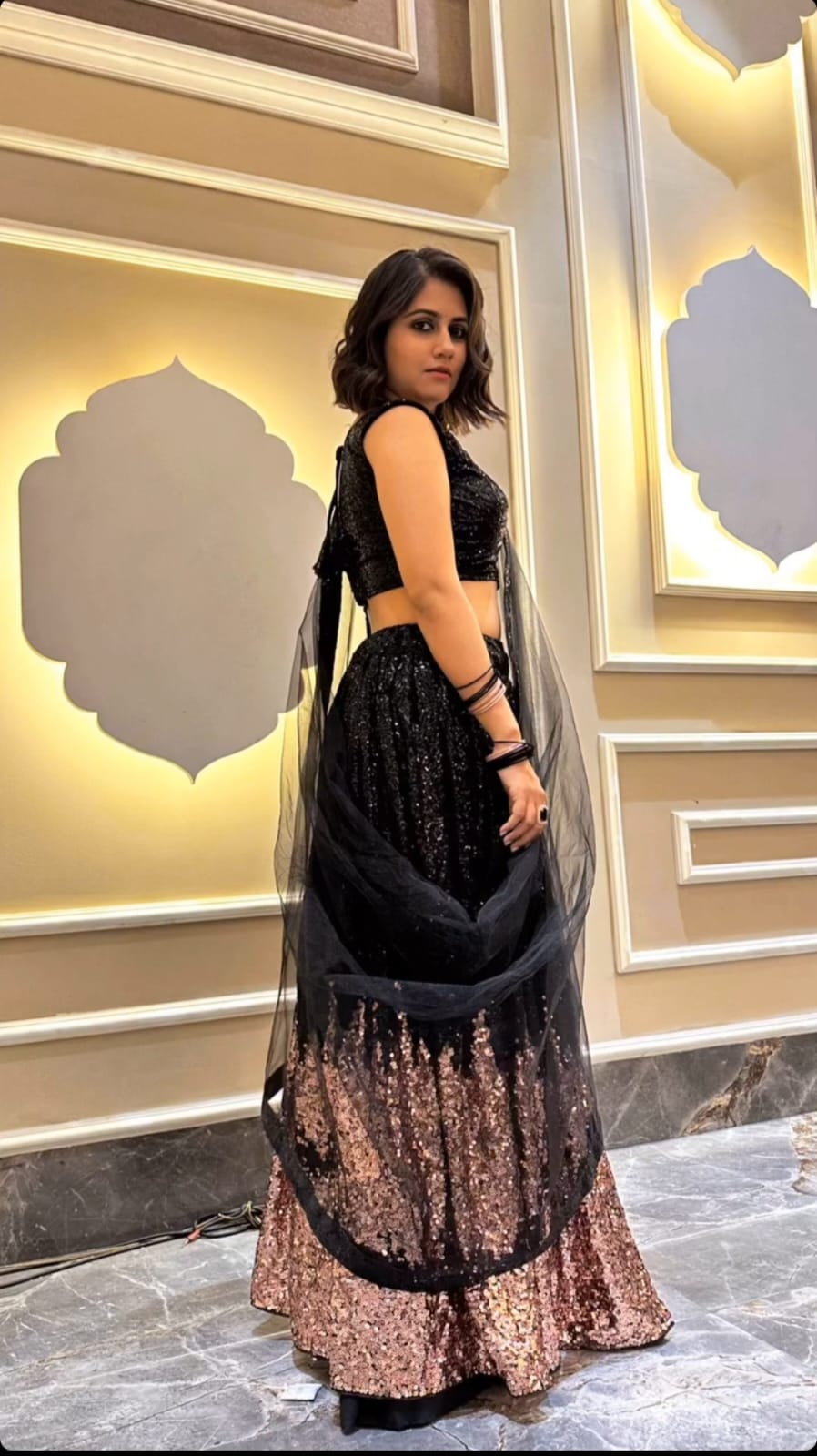 Midnight Gold Black Lehenga Choli