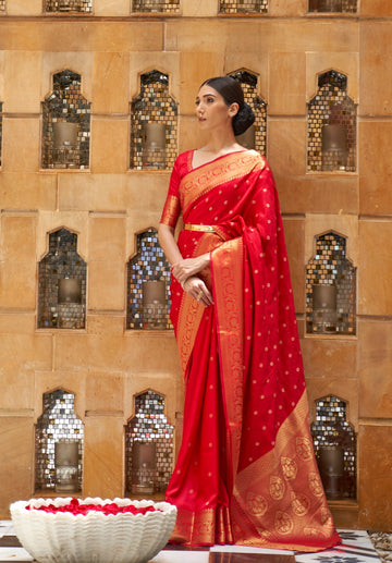 Pure Red Kanjivaram Saree