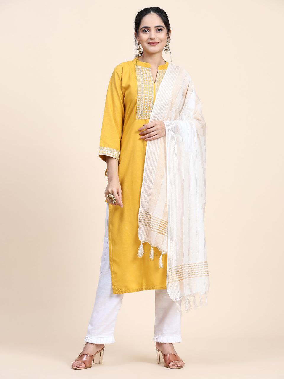 Designer Muslin Cotton Kurta Suit Set