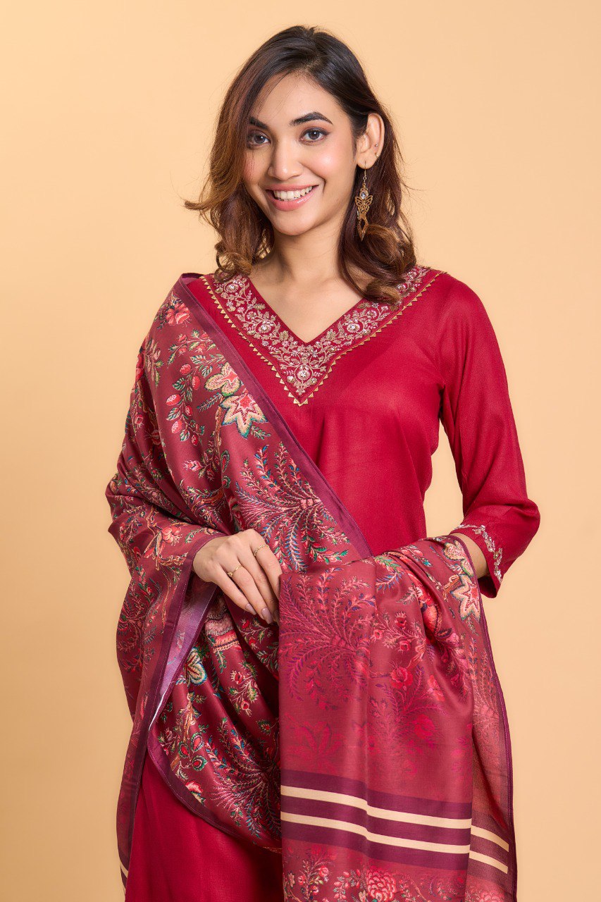 Designer Rayon Kurta Set with Embroidery