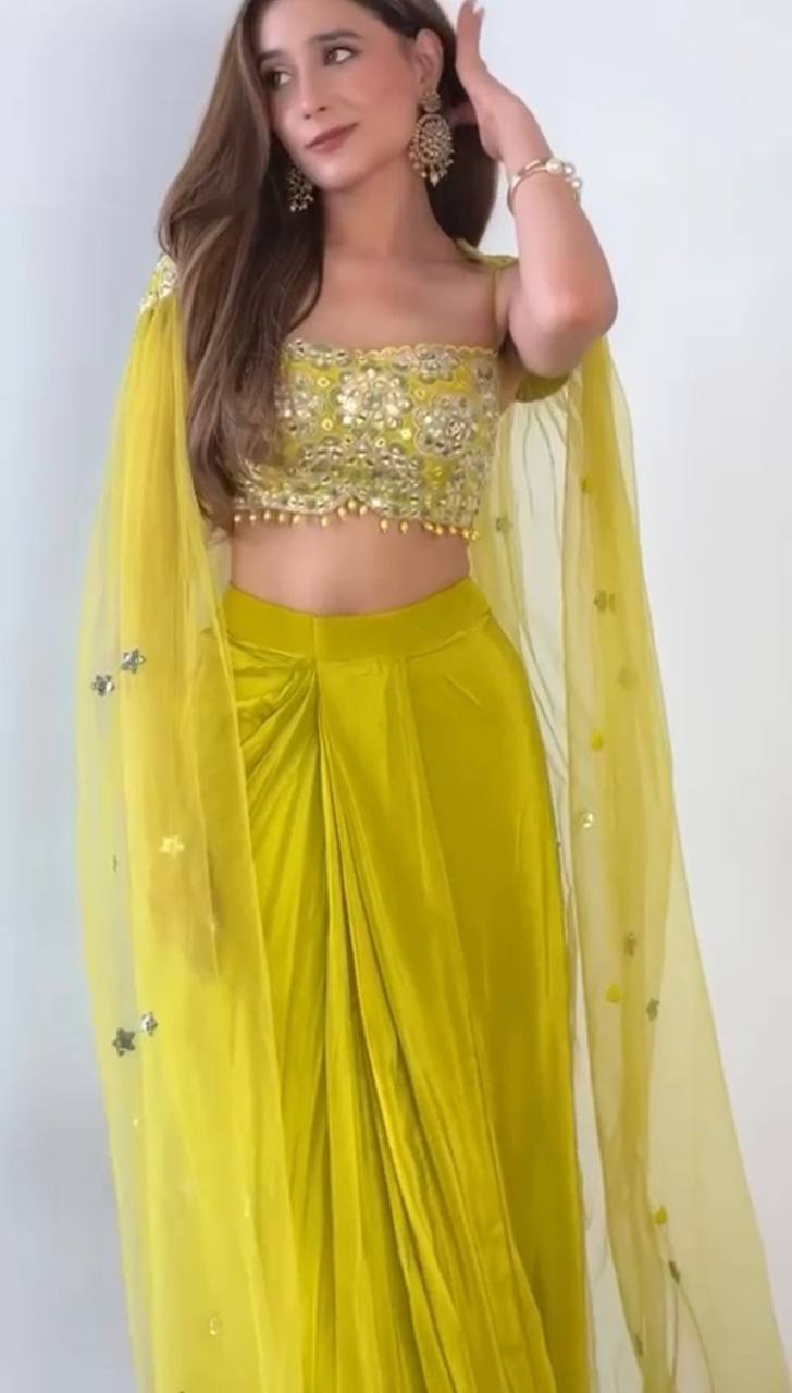 Elegant Designer Dhoti Set with Embroidered Shrug – Wedding & Festive Wear! ✨💃