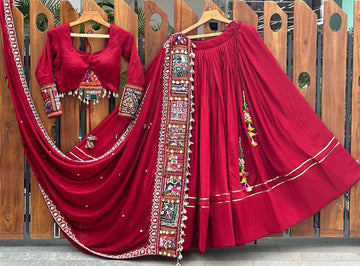 Crimson Elegance Navratri Lehenga With Store Images
