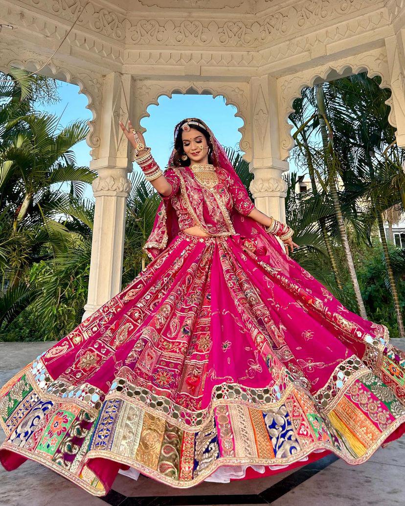 Gulabi Navratri Ghagra Choli