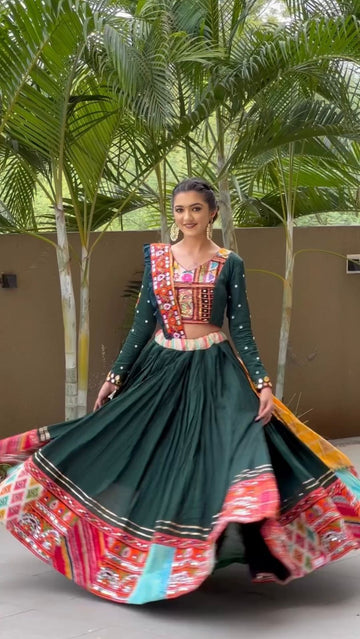 Mayra Green Navratri Lehenga Choli With Store Images