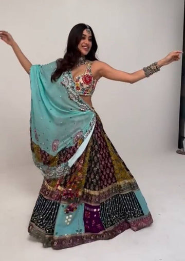 Rajwada Neela Navratri Lehenga choli