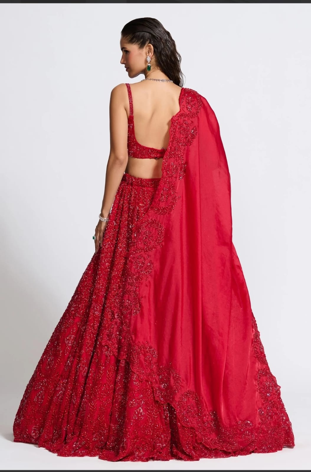 Red Sonpari Lehenga Choli