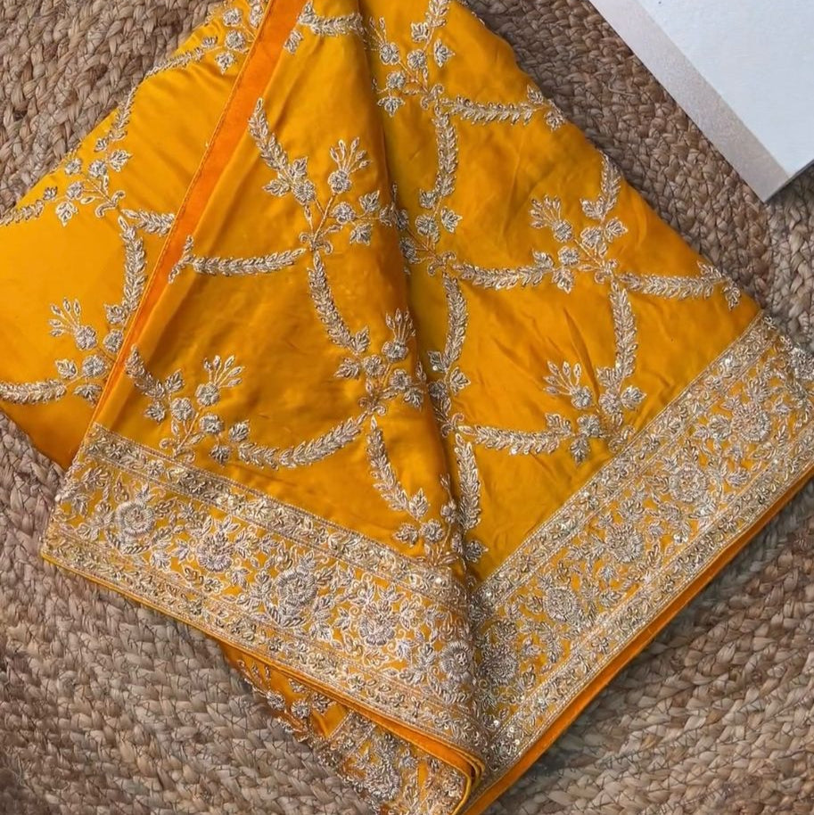 Purple & Yellow Melody Sequence Saree