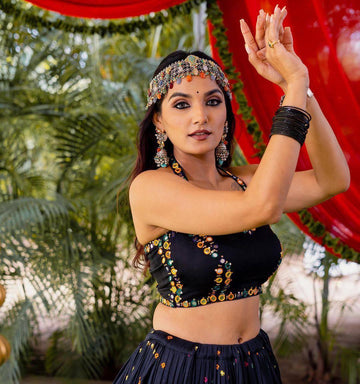 Sangini Traditional Mirror Work Navratri Lehenga