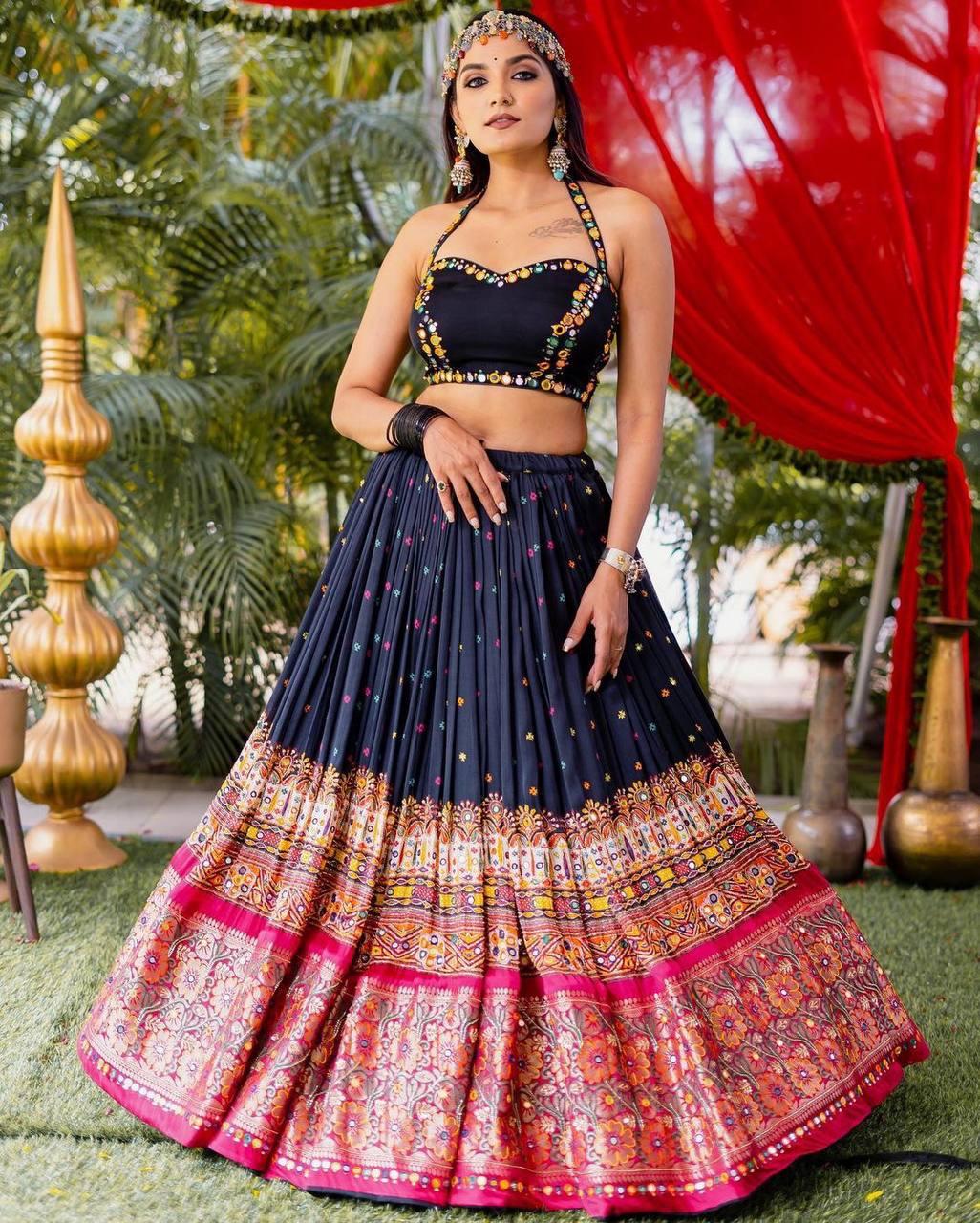 Sangini Traditional Mirror Work Navratri Lehenga
