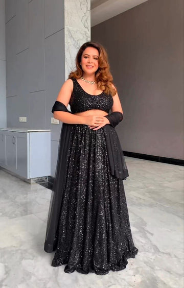Shimmery Black Lehenga