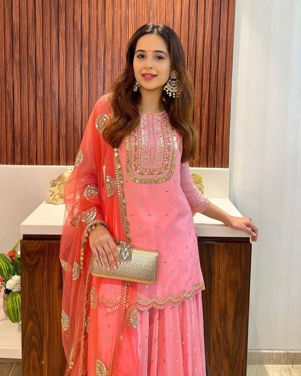 Soft Pink Sharara Set